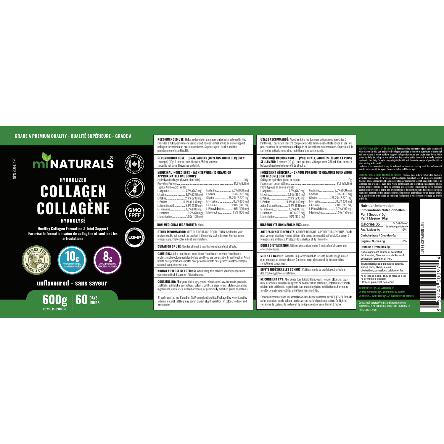 Grass-Fed Hydrolized Collagen Peptide Powder