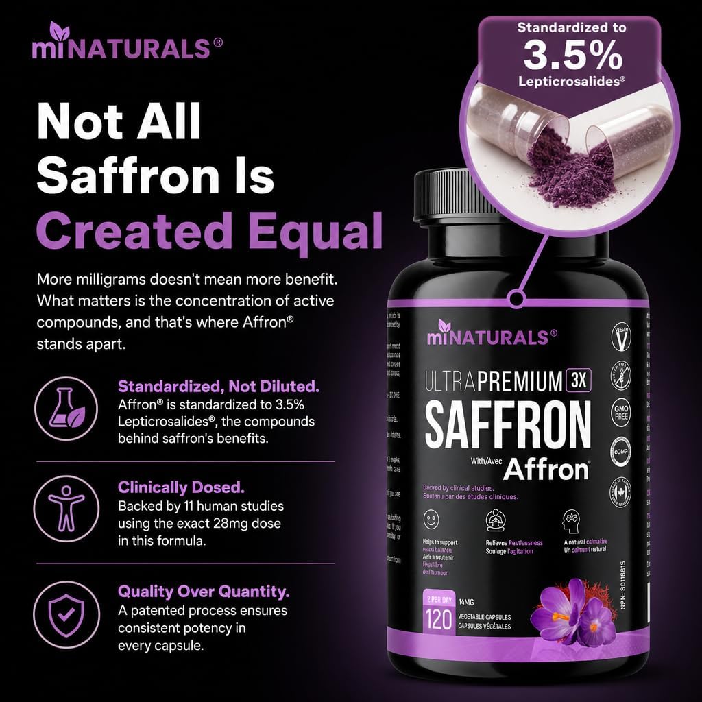 Safran Ultra Premium avec Affron - Un supplément scientifique pour l'équilibre de l'humeur et le soutien au stress