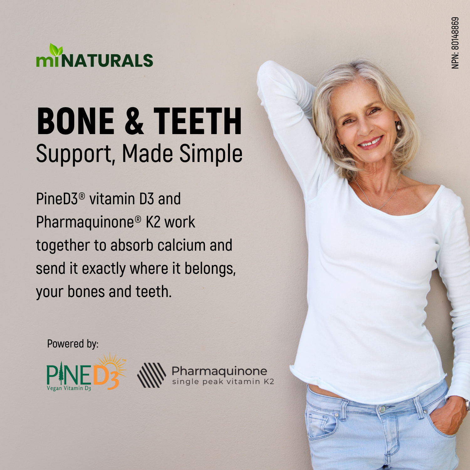 Ultra Premium Plant-Based Vitamin D3 + K2 with Pine D3 and Pharmaquinone K2