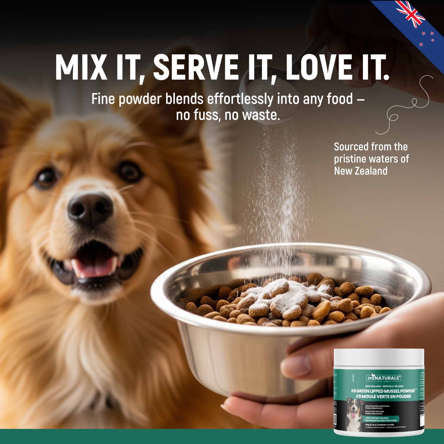 Moule à lèvres vertes pour chiens – Complément alimentaire 100 % pur de Nouvelle-Zélande pour les hanches et les articulations des chiens