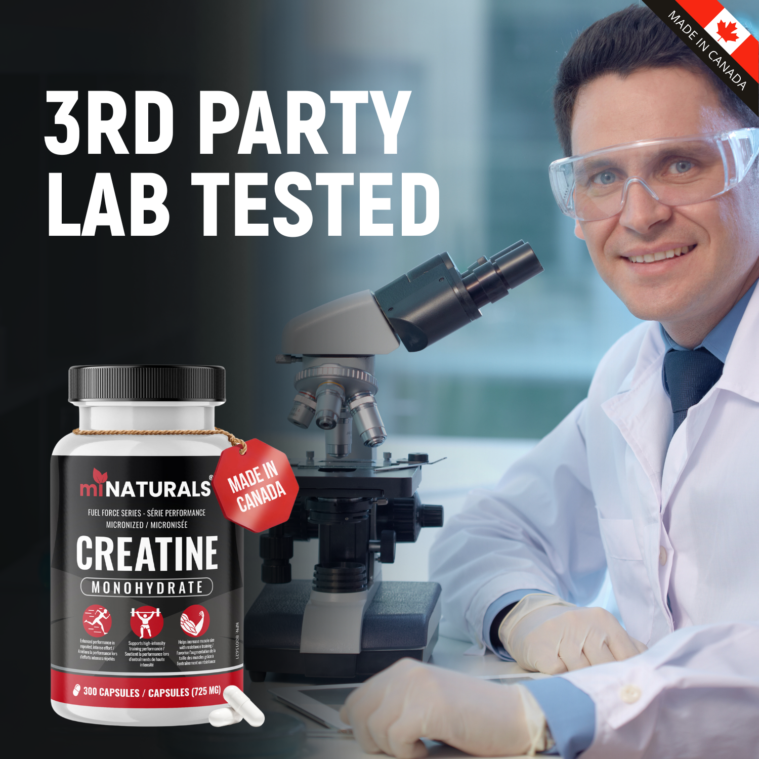 Micronized Creatine Monohydrate Capsules - 300 Capsules
