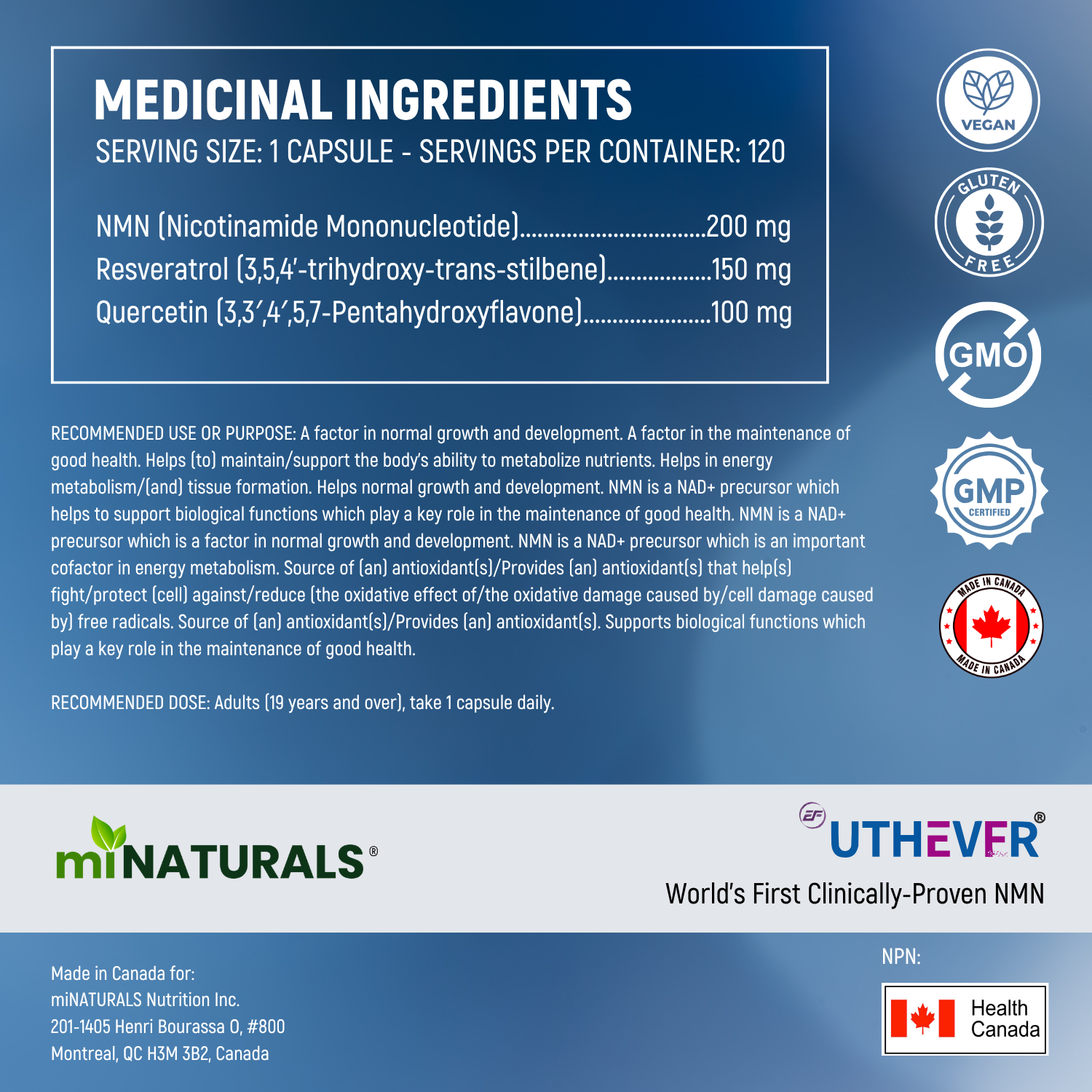 Ultra Premium NMN With Uthever®