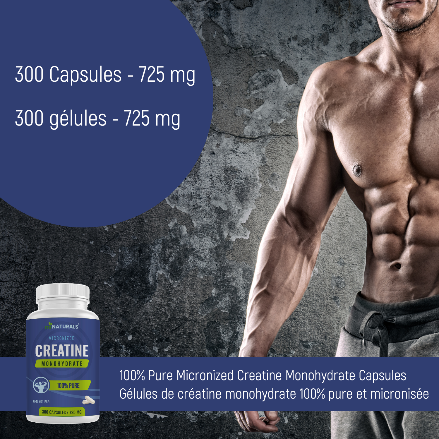 Micronized Creatine Monohydrate Capsules - 300 Capsules