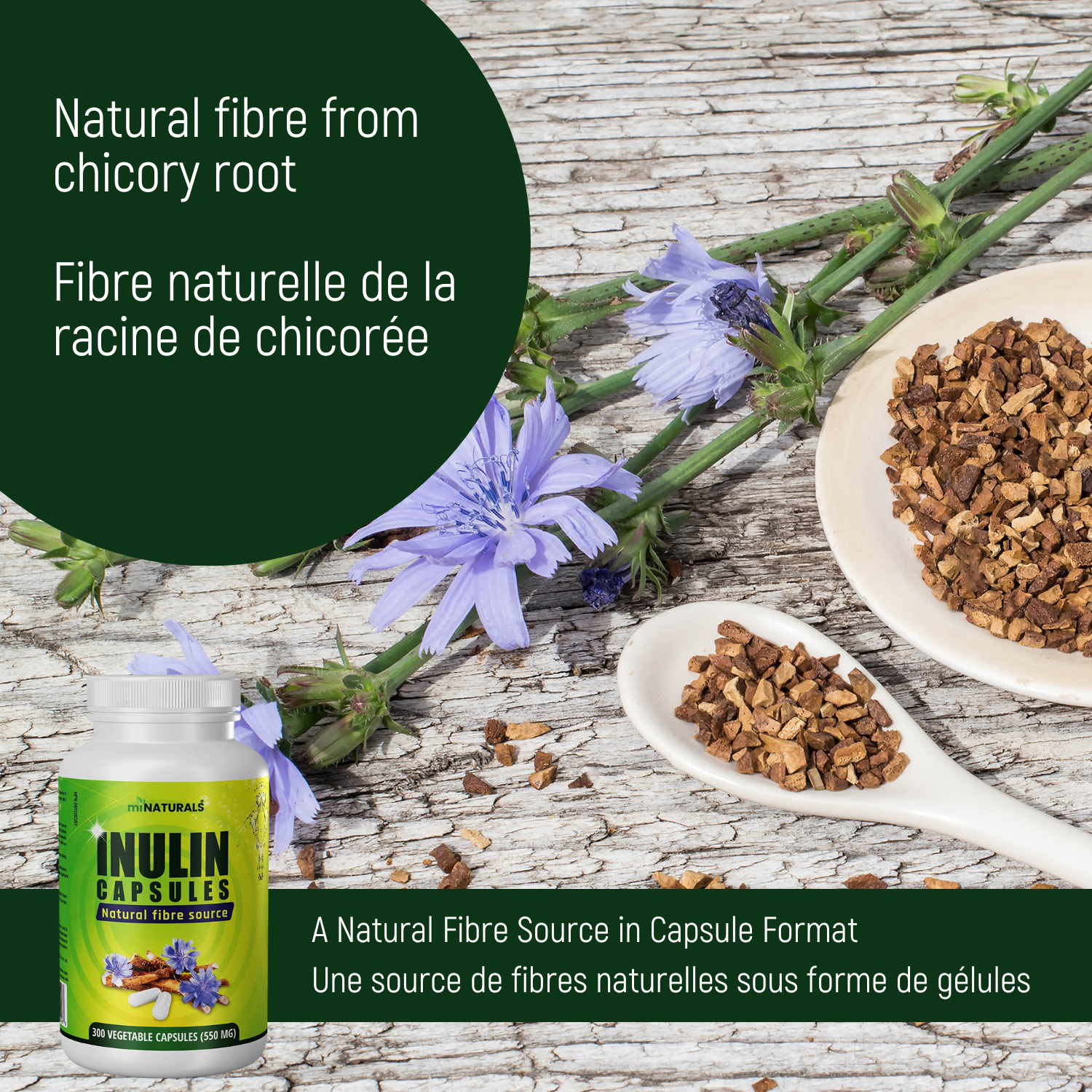 Inulin Fiber Capsules - 300 Veggie Capsules