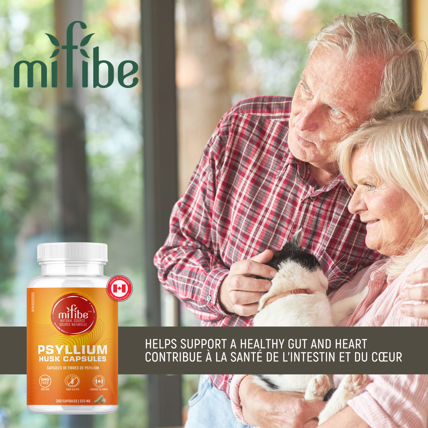 mifibe Psyllium Husk Fibre Capsules [300 Capsules - 525mg]