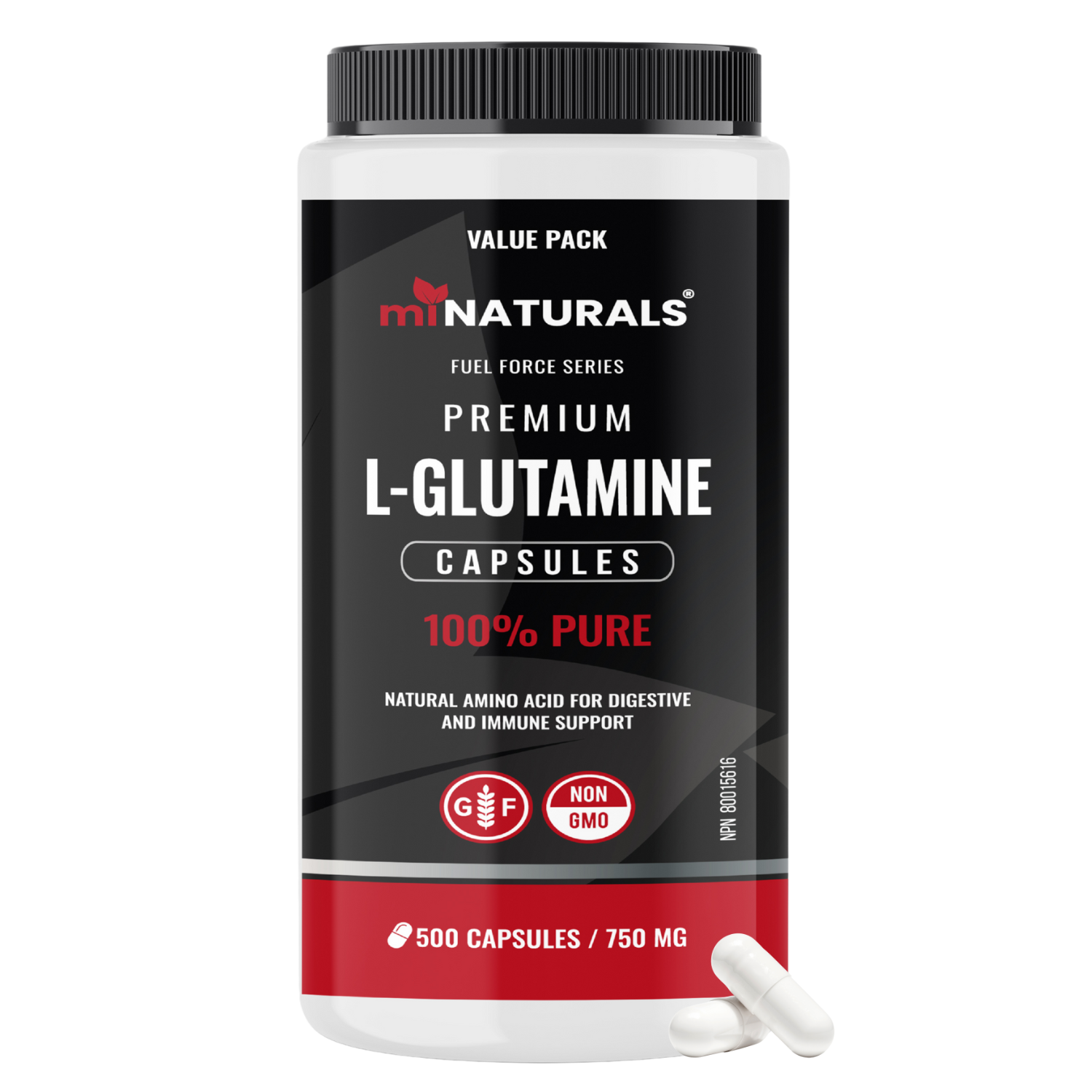 L-Glutamine Capsules - 500 Capsules - VALUE PACK