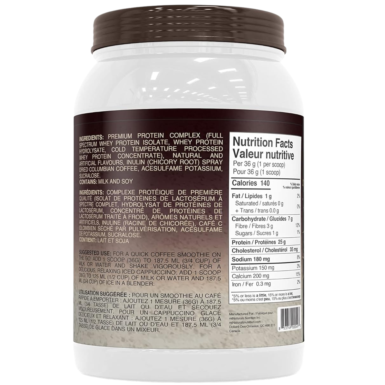 Whey Pure Isolate High Protein Drink Mix Powder, For Shakes - Iced Cappuccino Coffee (900g)
