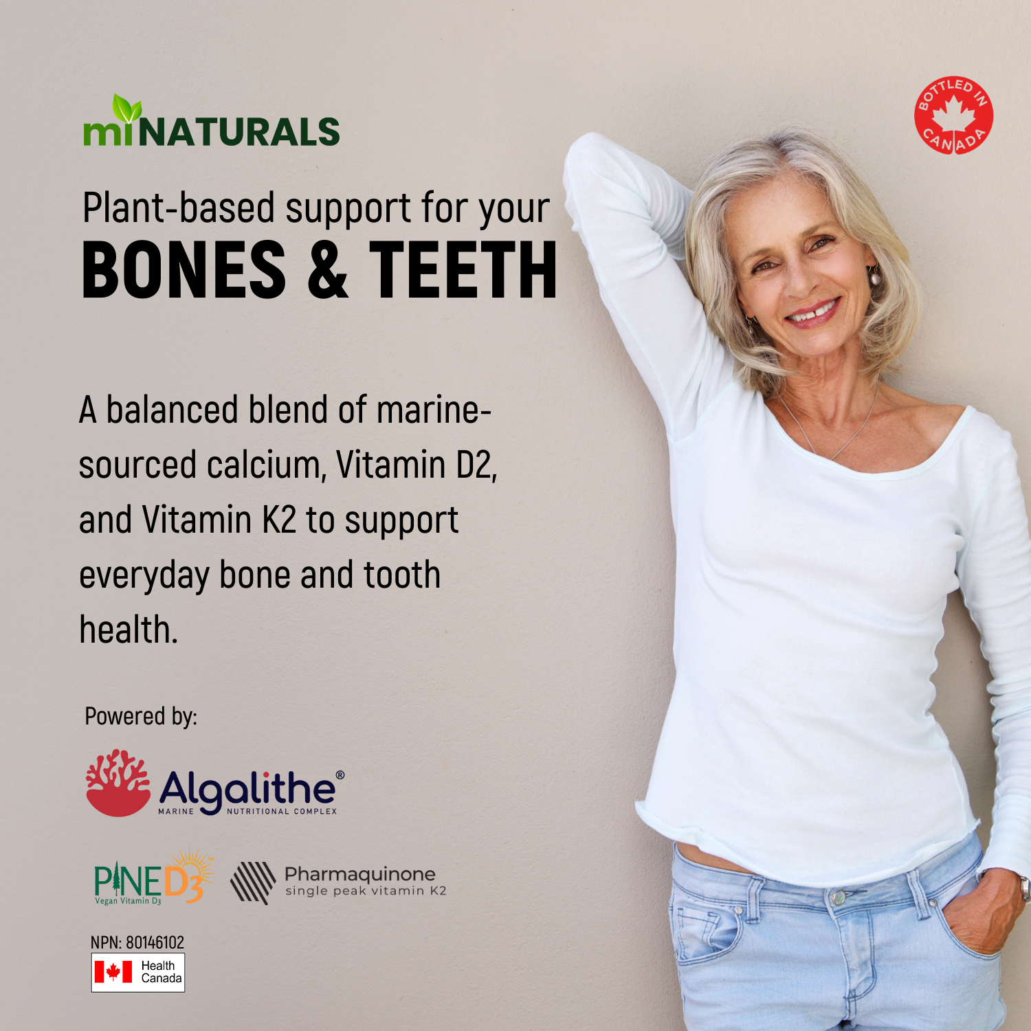 Ultra Premium AlgaeBone+ with Vitamin D3 + K2