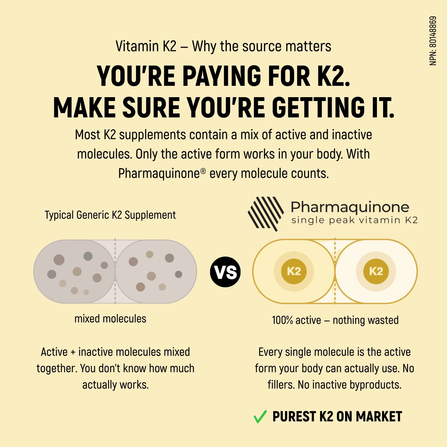 Ultra Premium Plant-Based Vitamin D3 + K2 with Pine D3 and Pharmaquinone K2
