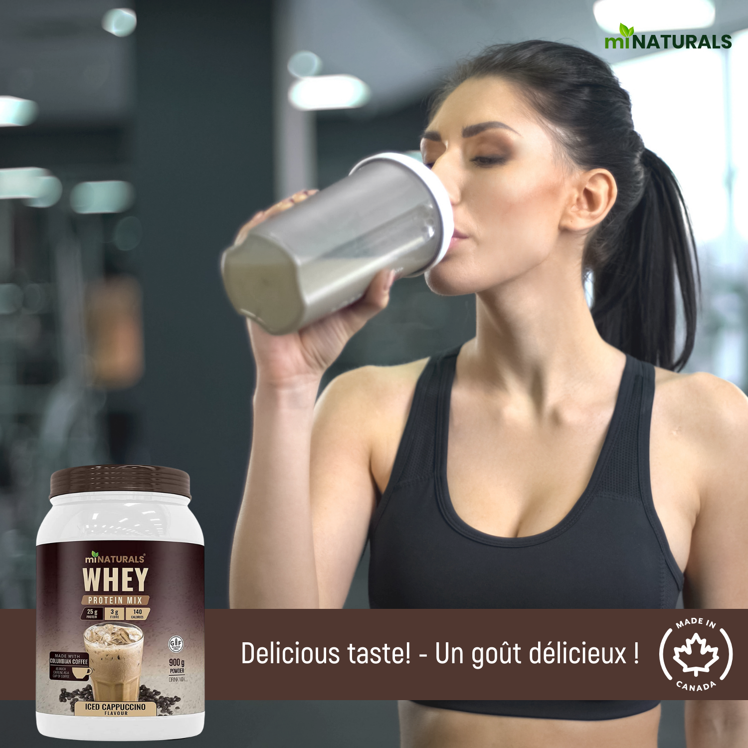 Whey Pure Isolate Mélange de boisson riche en protéines en poudre, pour shakes – Café cappuccino glacé (900 g)