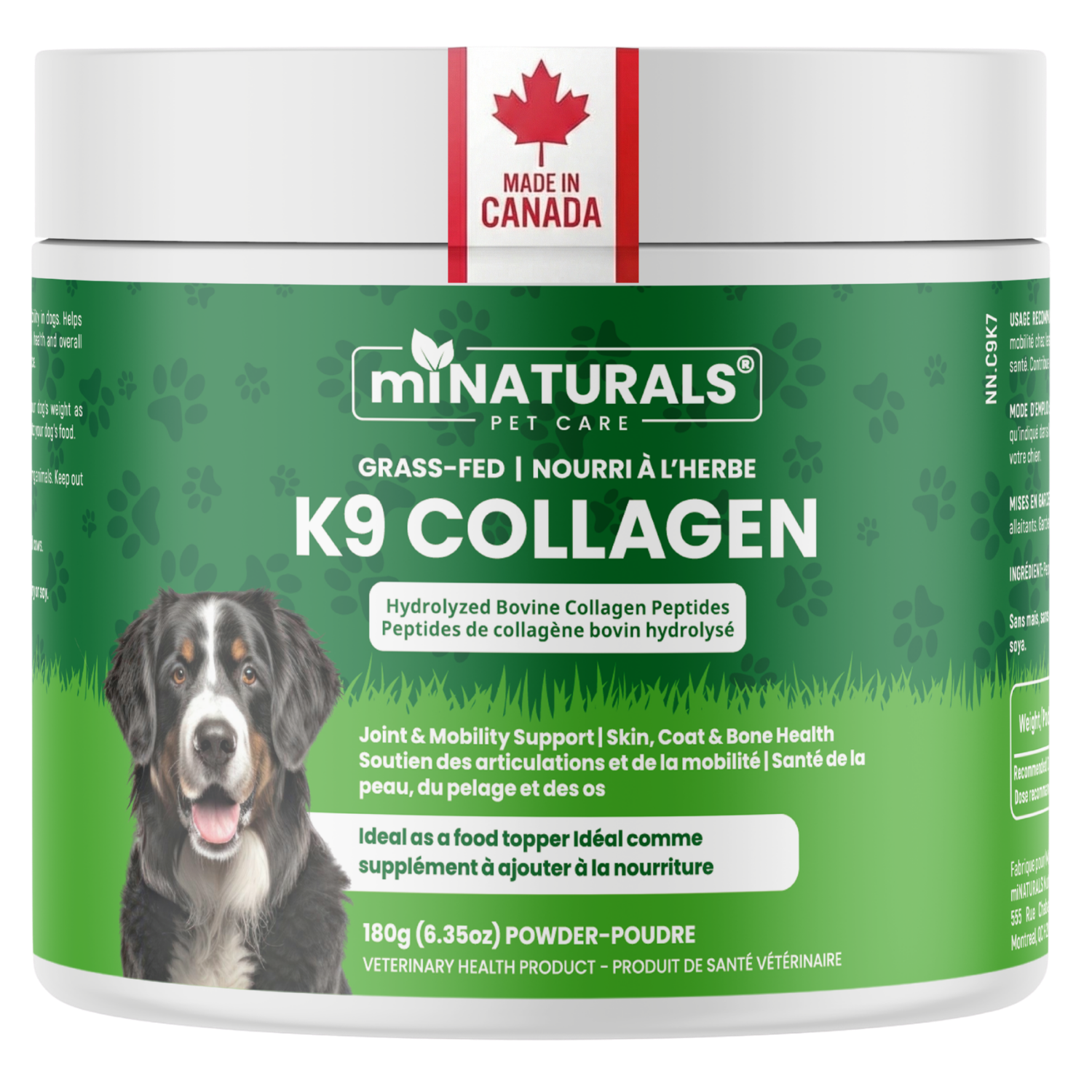 Poudre de peptides de collagène hydrolysé K9 provenant de chiens nourris à l'herbe