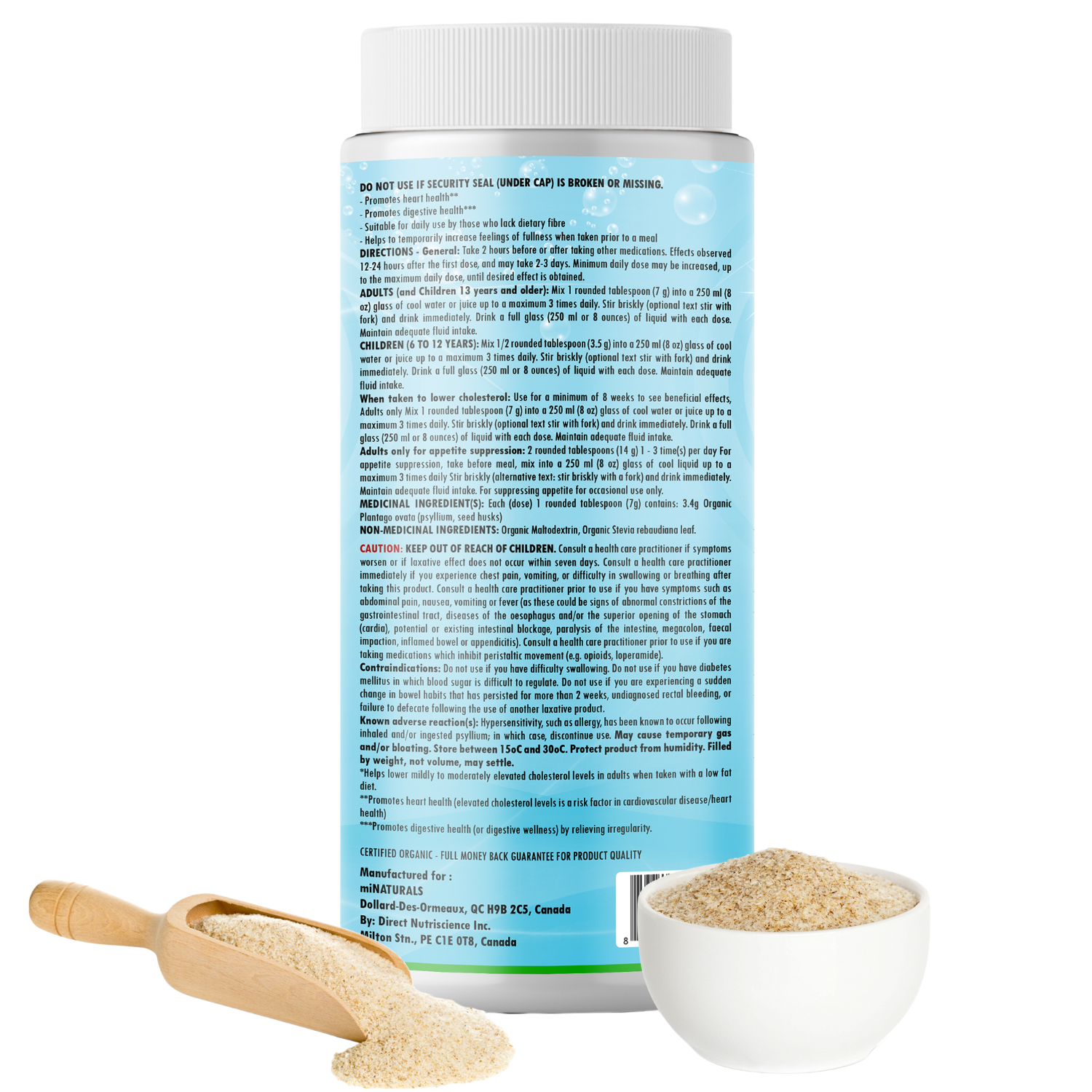 Organic Unflavoured Psyllium Husk Powder (420g - 60 Doses)