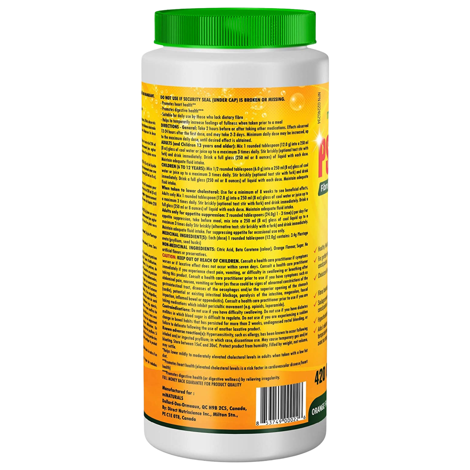 Psyllium Husk Powder 420 g - Orange