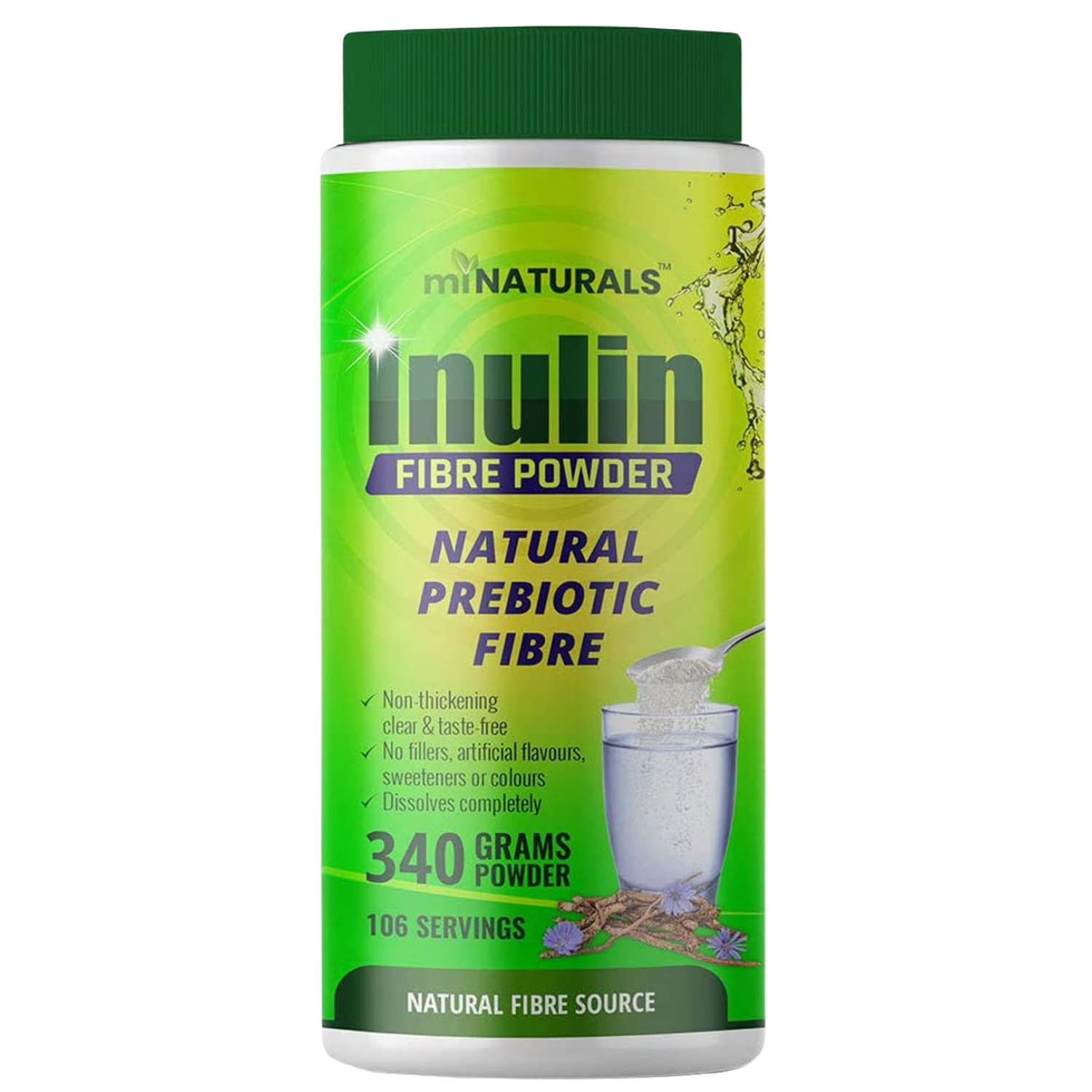Pure Inulin Fiber Powder - Natural Prebiotic Fibre Supplement (340g - 106 Doses)