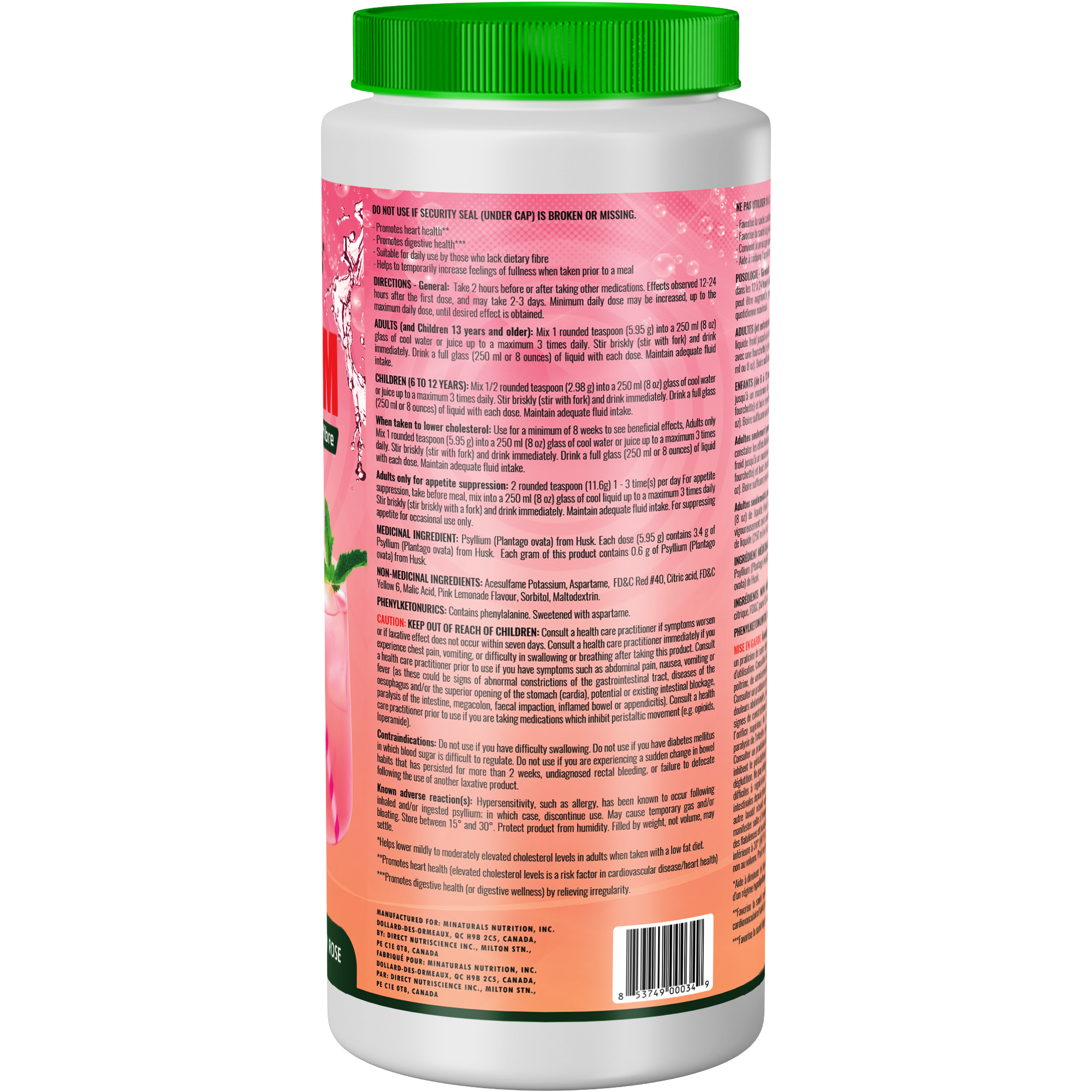 Psyllium Husk Powder, 420 g - Pink Lemonade